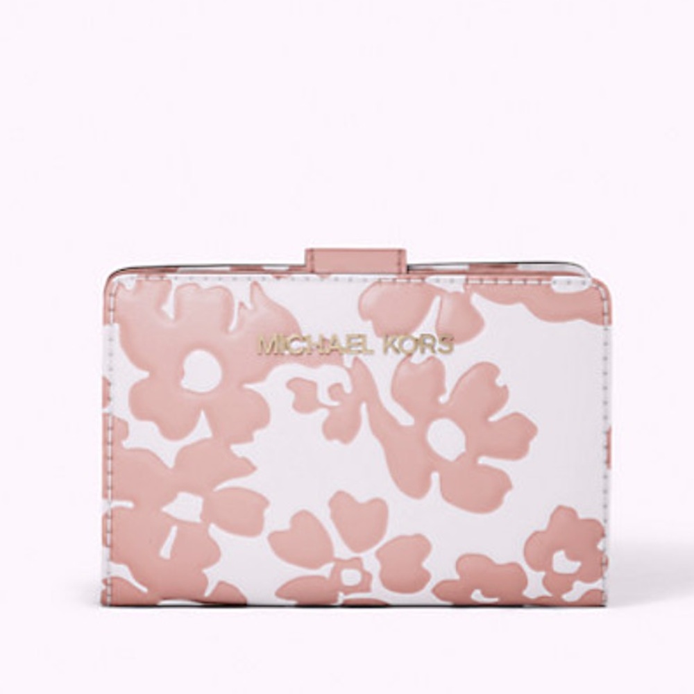 Michael Kors Jet Set Medium Floral Print Bi-Fold Wallet